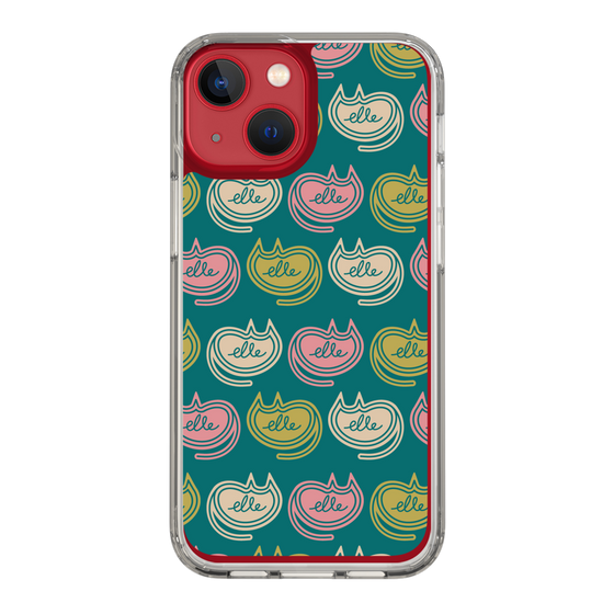 スリムプロテクションケース［ ELLE - Cat Pattern - グリーン ］