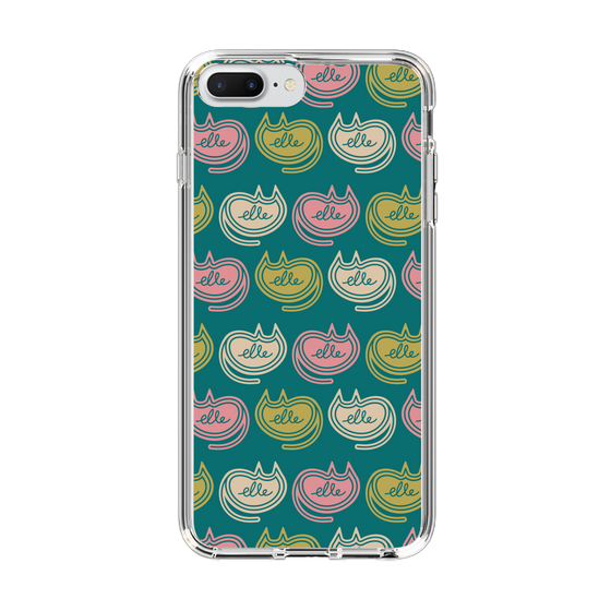 スリムプロテクションケース［ ELLE - Cat Pattern - グリーン ］
