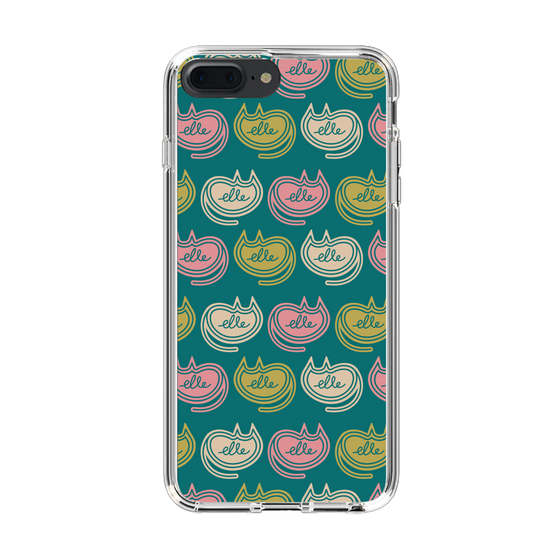 スリムプロテクションケース［ ELLE - Cat Pattern - グリーン ］