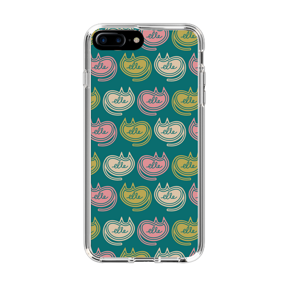 スリムプロテクションケース［ ELLE - Cat Pattern - グリーン ］