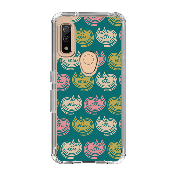 スリムプロテクションケース［ ELLE - Cat Pattern - グリーン ］
