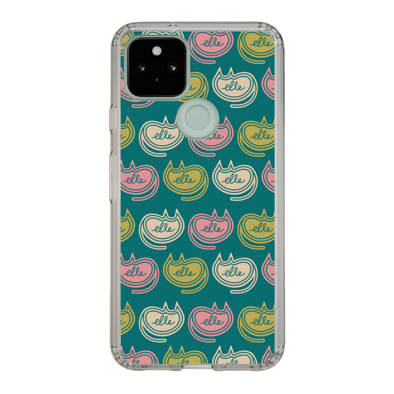 スリムプロテクションケース［ ELLE - Cat Pattern - グリーン ］