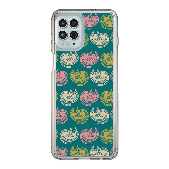 スリムプロテクションケース［ ELLE - Cat Pattern - グリーン ］