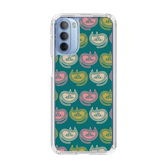 スリムプロテクションケース［ ELLE - Cat Pattern - グリーン ］