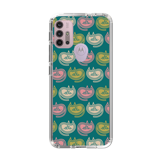 スリムプロテクションケース［ ELLE - Cat Pattern - グリーン ］