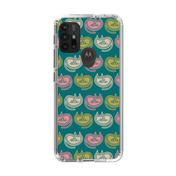 スリムプロテクションケース［ ELLE - Cat Pattern - グリーン ］