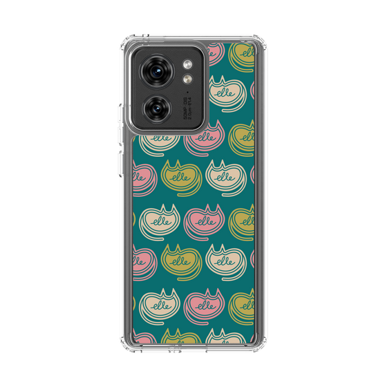 スリムプロテクションケース［ ELLE - Cat Pattern - グリーン ］