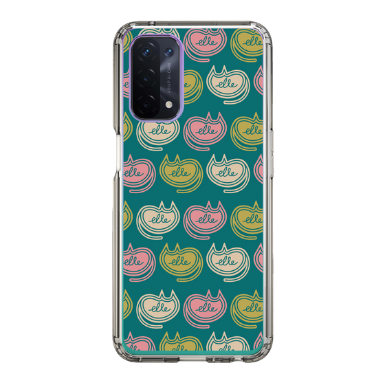 スリムプロテクションケース［ ELLE - Cat Pattern - グリーン ］
