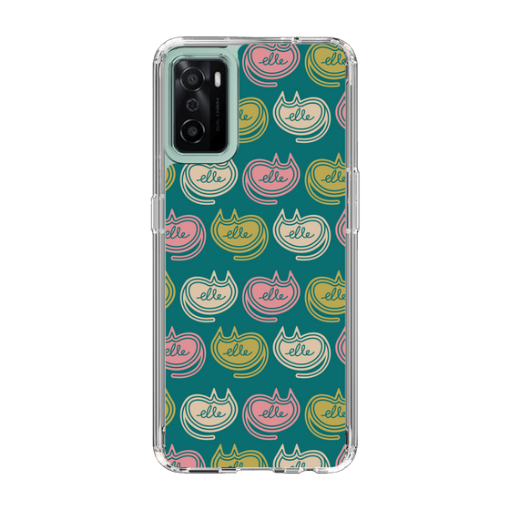 スリムプロテクションケース［ ELLE - Cat Pattern - グリーン ］