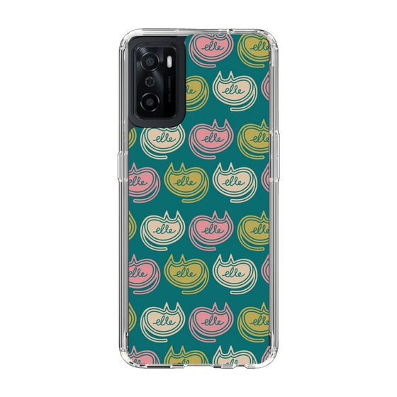 スリムプロテクションケース［ ELLE - Cat Pattern - グリーン ］