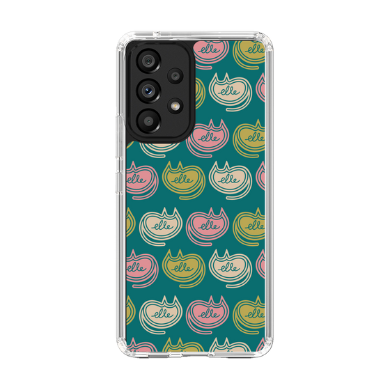 スリムプロテクションケース［ ELLE - Cat Pattern - グリーン ］