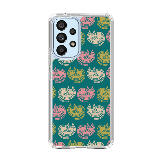 スリムプロテクションケース［ ELLE - Cat Pattern - グリーン ］