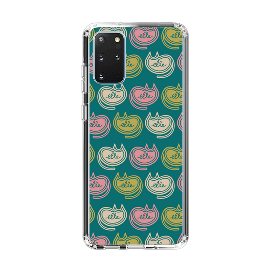 スリムプロテクションケース［ ELLE - Cat Pattern - グリーン ］