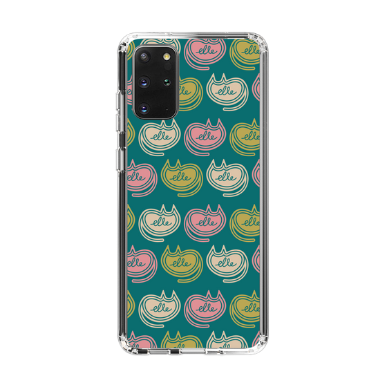 スリムプロテクションケース［ ELLE - Cat Pattern - グリーン ］