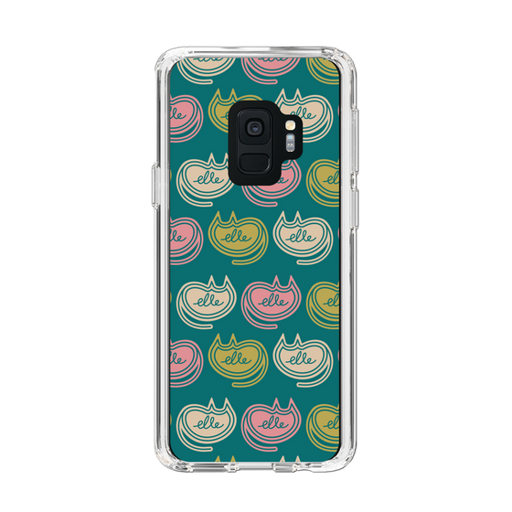 スリムプロテクションケース［ ELLE - Cat Pattern - グリーン ］
