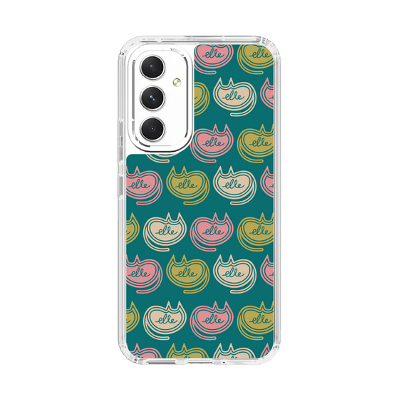 スリムプロテクションケース［ ELLE - Cat Pattern - グリーン ］