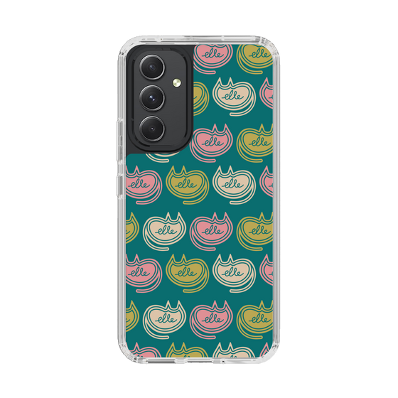 スリムプロテクションケース［ ELLE - Cat Pattern - グリーン ］