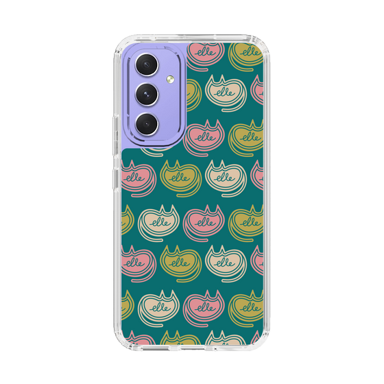 スリムプロテクションケース［ ELLE - Cat Pattern - グリーン ］