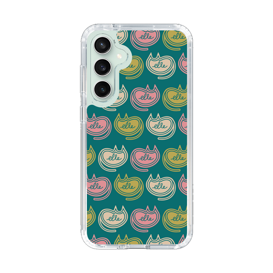 スリムプロテクションケース［ ELLE - Cat Pattern - グリーン ］