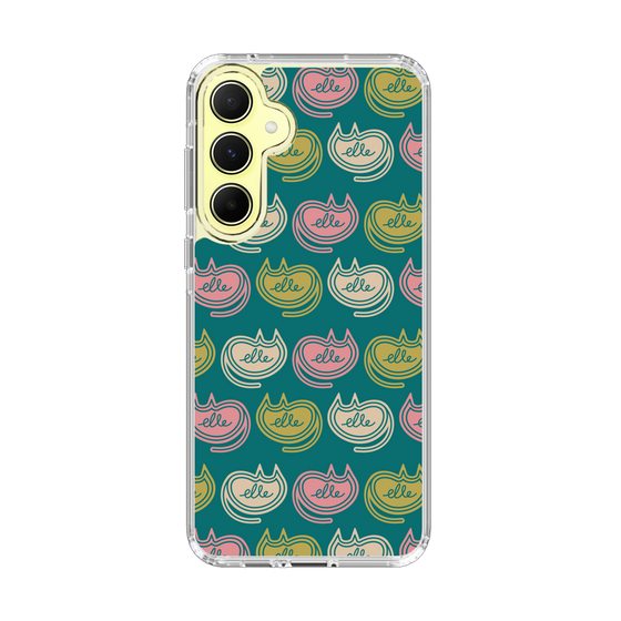 スリムプロテクションケース［ ELLE - Cat Pattern - グリーン ］