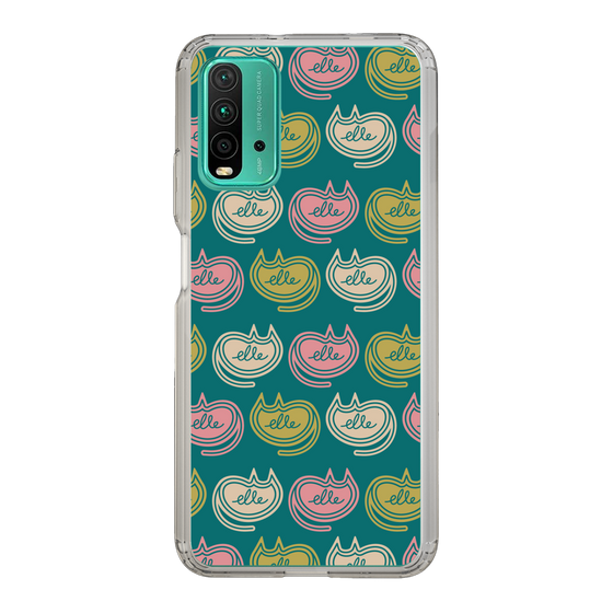 スリムプロテクションケース［ ELLE - Cat Pattern - グリーン ］