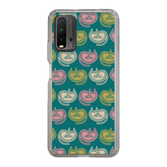 スリムプロテクションケース［ ELLE - Cat Pattern - グリーン ］
