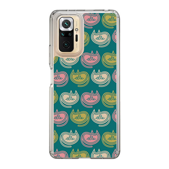 スリムプロテクションケース［ ELLE - Cat Pattern - グリーン ］