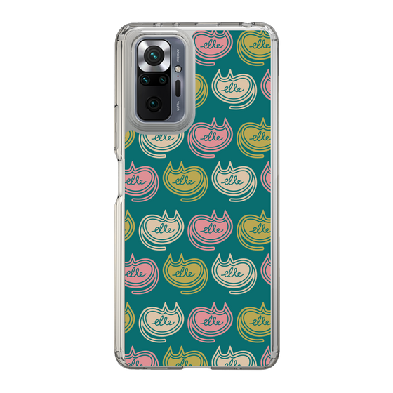 スリムプロテクションケース［ ELLE - Cat Pattern - グリーン ］
