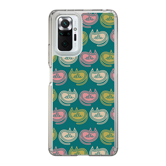 スリムプロテクションケース［ ELLE - Cat Pattern - グリーン ］