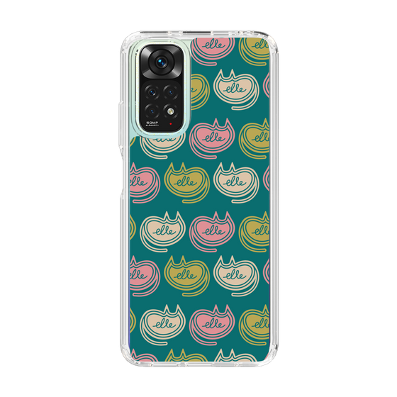 スリムプロテクションケース［ ELLE - Cat Pattern - グリーン ］