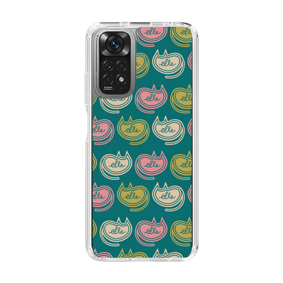 スリムプロテクションケース［ ELLE - Cat Pattern - グリーン ］