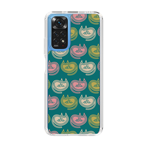 スリムプロテクションケース［ ELLE - Cat Pattern - グリーン ］