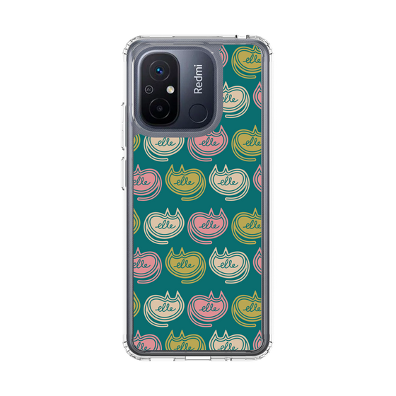 スリムプロテクションケース［ ELLE - Cat Pattern - グリーン ］