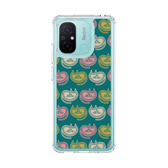 スリムプロテクションケース［ ELLE - Cat Pattern - グリーン ］