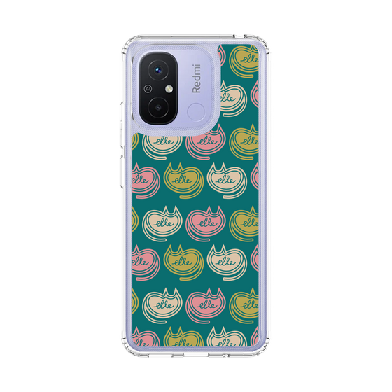 スリムプロテクションケース［ ELLE - Cat Pattern - グリーン ］