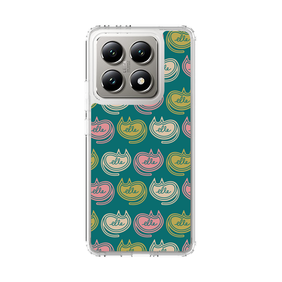 スリムプロテクションケース［ ELLE - Cat Pattern - グリーン ］