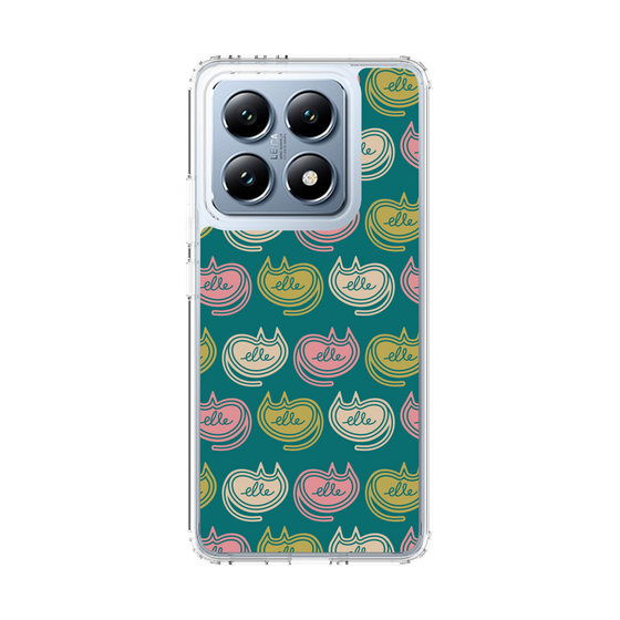 スリムプロテクションケース［ ELLE - Cat Pattern - グリーン ］