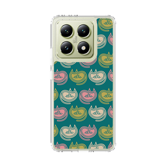 スリムプロテクションケース［ ELLE - Cat Pattern - グリーン ］
