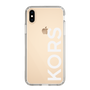 スリムプロテクションケース［ MICHAEL KORS - Logo - White ］