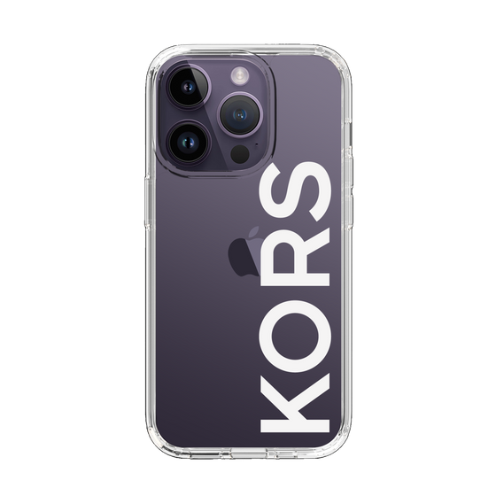 スリムプロテクションケース［ MICHAEL KORS - Logo - White ］