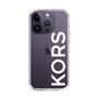 スリムプロテクションケース［ MICHAEL KORS - Logo - White ］