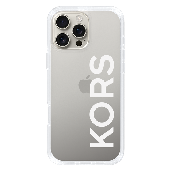 スリムプロテクションケース［ MICHAEL KORS - Logo - White ］