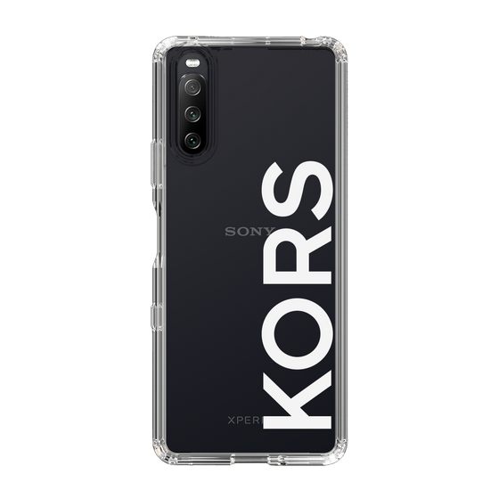 スリムプロテクションケース［ MICHAEL KORS - Logo - White ］