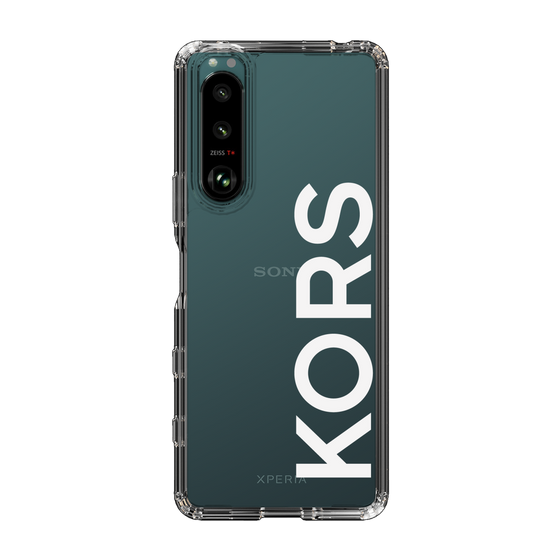 スリムプロテクションケース［ MICHAEL KORS - Logo - White ］