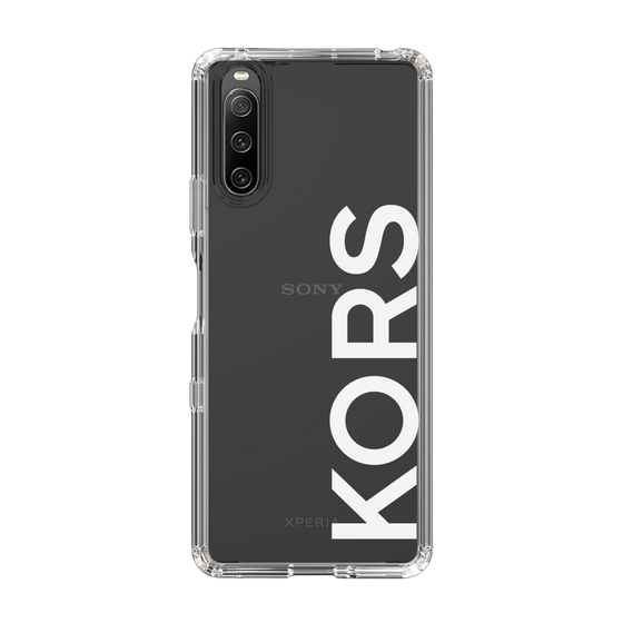 スリムプロテクションケース［ MICHAEL KORS - Logo - White ］