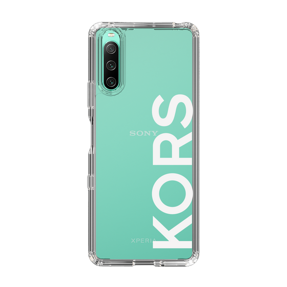 スリムプロテクションケース［ MICHAEL KORS - Logo - White ］