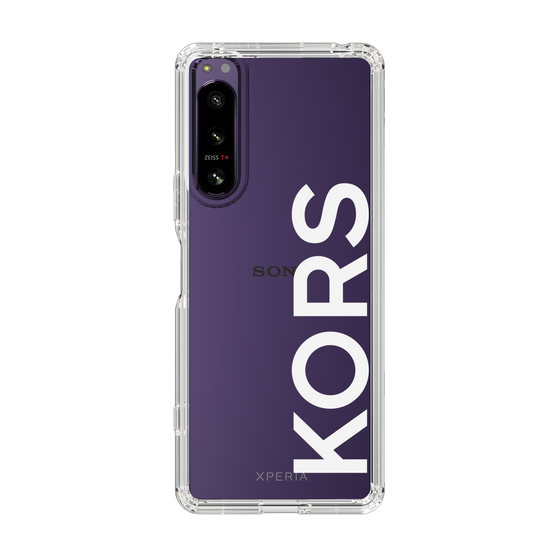スリムプロテクションケース［ MICHAEL KORS - Logo - White ］