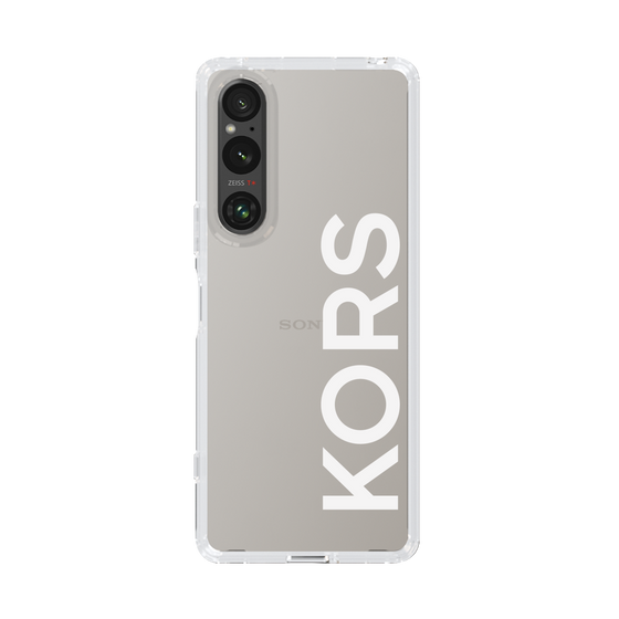 スリムプロテクションケース［ MICHAEL KORS - Logo - White ］