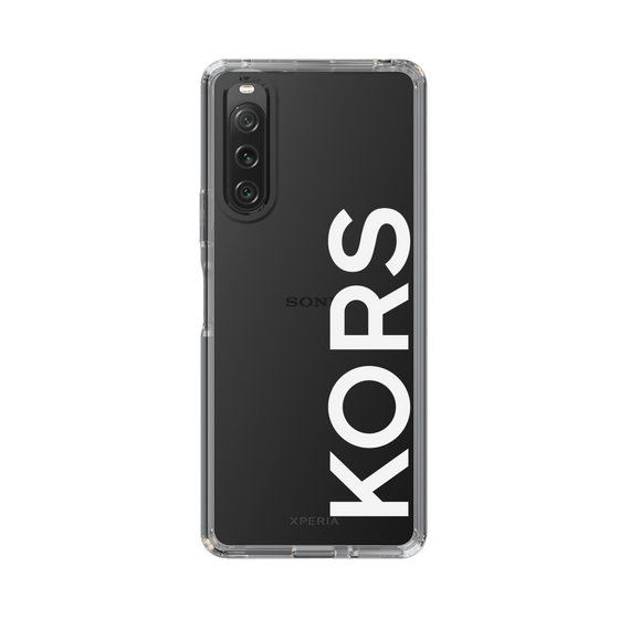 スリムプロテクションケース［ MICHAEL KORS - Logo - White ］