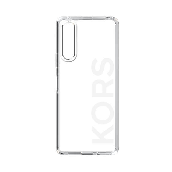スリムプロテクションケース［ MICHAEL KORS - Logo - White ］